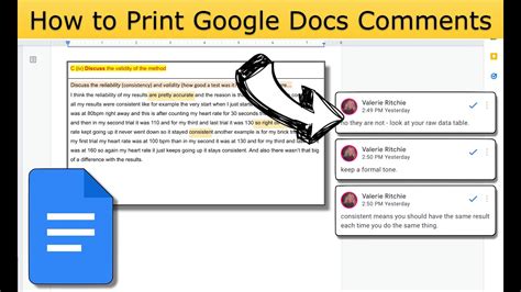 can you print google docs with comments